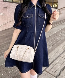 INGNI | 合皮切替デニムミニワンピース(ワンピース)