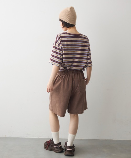 full/fill.(フルフィル)の「half sleeve multi border T / ハーフスリーブマルチボーダーT(Tシャツ/カットソー・レディース・ブラウン/ネイビー・FREE)」の12枚目の写真
