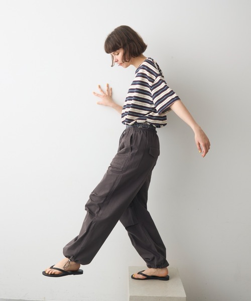 full/fill.(フルフィル)の「half sleeve multi border T / ハーフスリーブマルチボーダーT(Tシャツ/カットソー・レディース・ブラウン/ネイビー・FREE)」の16枚目の写真
