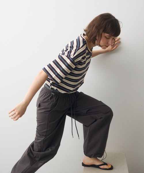 full/fill.(フルフィル)の「half sleeve multi border T / ハーフスリーブマルチボーダーT(Tシャツ/カットソー・レディース・ブラウン/ネイビー・FREE)」の17枚目の写真