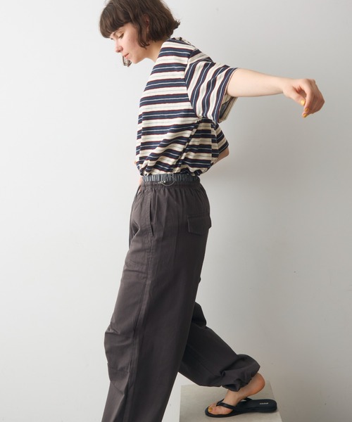 full/fill.(フルフィル)の「half sleeve multi border T / ハーフスリーブマルチボーダーT(Tシャツ/カットソー・レディース・ブラウン/ネイビー・FREE)」の18枚目の写真