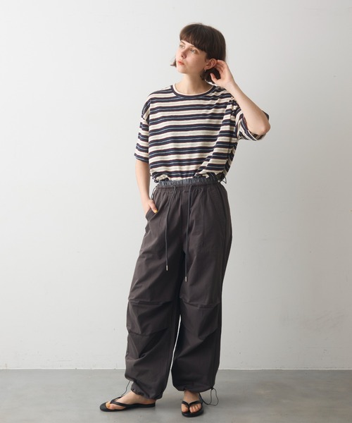 full/fill.(フルフィル)の「half sleeve multi border T / ハーフスリーブマルチボーダーT(Tシャツ/カットソー・レディース・ブラウン/ネイビー・FREE)」の19枚目の写真