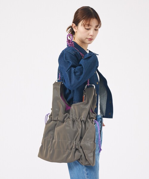 Cheek(チーク)の「【Cheek/チーク】TieredcodeoneShoulder/ティアードコードワンショルダー/C26004/ワンショルダーバッグ/ユニセックス【WEB限定】(ショルダーバッグ・レディース・カーキ/ブラック/グレー/ピンク・フリー)」の1枚目の写真