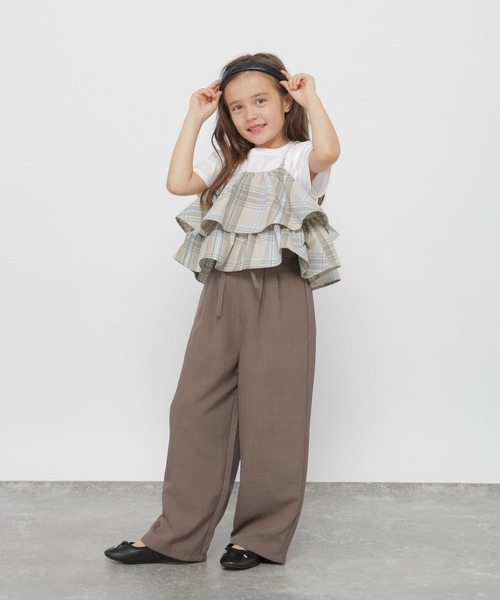 GLOBAL WORK（グローバルワーク）の「イージーケアリネンライクパンツ/637870（その他パンツ・キッズ・アイボリー/ブラック/ブラウン・160cm/150cm/140cm/130cm）」の11枚目の写真