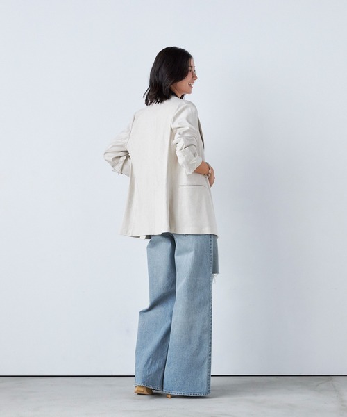 YANUK（ヤヌーク）の「バギーストレート"MARY"（デニムパンツ・レディース・サックスブルー・23inch/22inch/21inch/27inch/26inch/25inch/24inch）」の3枚目の写真