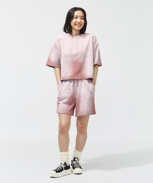 CONVERSE（コンバース）の「【別注】コンバース  AP FADE SWEAT SHORTS L フェードスウェットショーツ 限定コラボ（スウェットパンツ・レディース・ピンク/サックスブルー・S/M/L）」の15枚目の写真