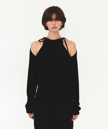 RIBBON STRAP HOLE KNIT (black)