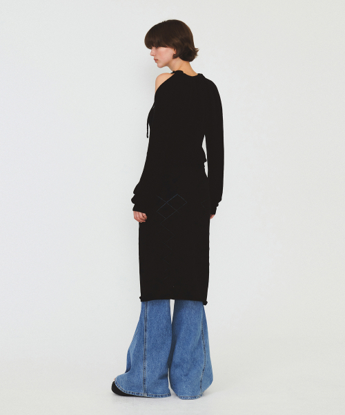 DIAGONAL(ダイアゴナル)の「RIBBON STRAP HOLE KNIT (black)(ニット/セーター・レディース・その他・FREE)」の7枚目の写真