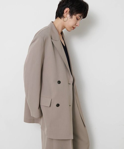 Whim Gazette(ウィムガゼット)の「ツイルダブルブレストジャケット(テーラードジャケット・レディース・グレー/ベージュ・FREE)」の10枚目の写真