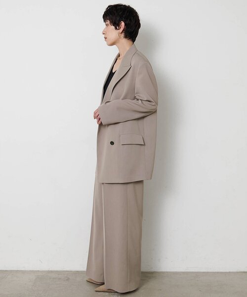 Whim Gazette(ウィムガゼット)の「ツイルダブルブレストジャケット(テーラードジャケット・レディース・グレー/ベージュ・FREE)」の5枚目の写真