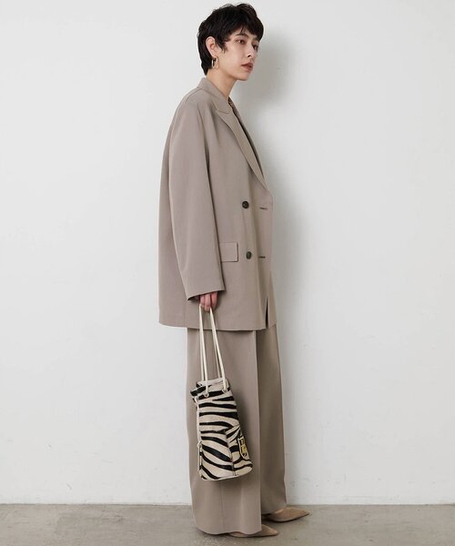 Whim Gazette(ウィムガゼット)の「ツイルダブルブレストジャケット(テーラードジャケット・レディース・グレー/ベージュ・FREE)」の9枚目の写真