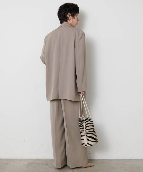 Whim Gazette(ウィムガゼット)の「ツイルダブルブレストジャケット(テーラードジャケット・レディース・グレー/ベージュ・FREE)」の8枚目の写真