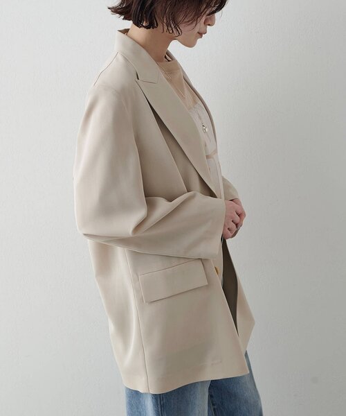 Whim Gazette(ウィムガゼット)の「ツイルダブルブレストジャケット(テーラードジャケット・レディース・グレー/ベージュ・FREE)」の17枚目の写真