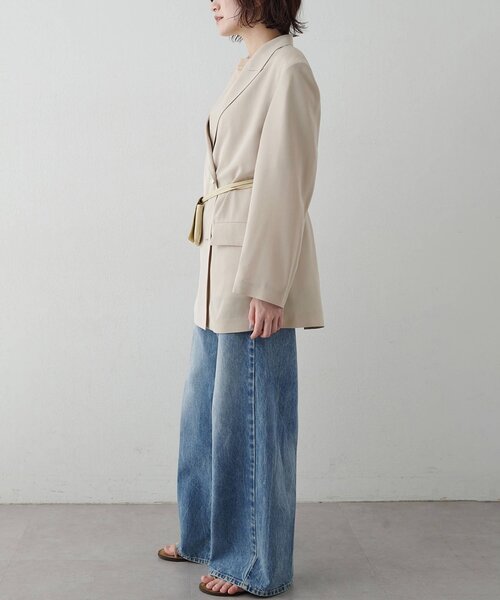 Whim Gazette(ウィムガゼット)の「ツイルダブルブレストジャケット(テーラードジャケット・レディース・グレー/ベージュ・FREE)」の22枚目の写真