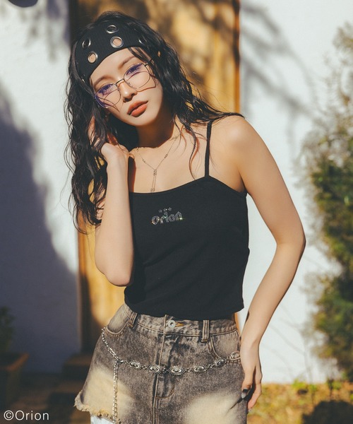 SPIRALGIRL（スパイラルガール）の「【Orion/オリオン】ラインストーンロゴパイルキャミソール（キャミソール・レディース・ベージュ/ブラック・FREE）」の14枚目の写真