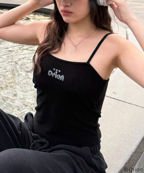 SPIRALGIRL（スパイラルガール）の「【Orion/オリオン】ラインストーンロゴパイルキャミソール（キャミソール・レディース・ベージュ/ブラック・FREE）」の10枚目の写真