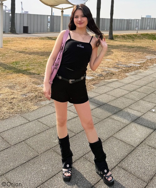 SPIRALGIRL（スパイラルガール）の「【Orion/オリオン】ラインストーンロゴパイルキャミソール（キャミソール・レディース・ベージュ/ブラック・FREE）」の5枚目の写真