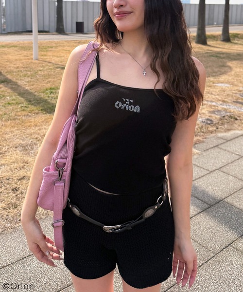 SPIRALGIRL（スパイラルガール）の「【Orion/オリオン】ラインストーンロゴパイルキャミソール（キャミソール・レディース・ベージュ/ブラック・FREE）」の6枚目の写真