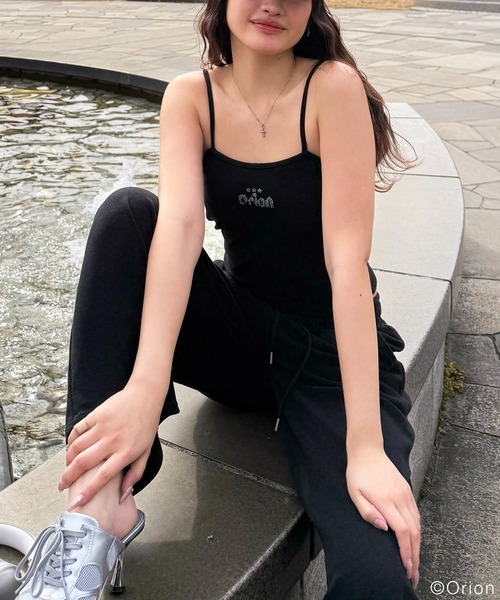 SPIRALGIRL（スパイラルガール）の「【Orion/オリオン】ラインストーンロゴパイルキャミソール（キャミソール・レディース・ベージュ/ブラック・FREE）」の8枚目の写真