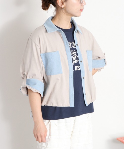 cepo(セポ)の「デニムドッキングシャツカーディガン(シャツ/ブラウス・レディース・グレー/ブラック/オフホワイト・M)」の19枚目の写真