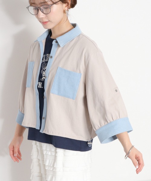 cepo(セポ)の「デニムドッキングシャツカーディガン(シャツ/ブラウス・レディース・グレー/ブラック/オフホワイト・M)」の21枚目の写真