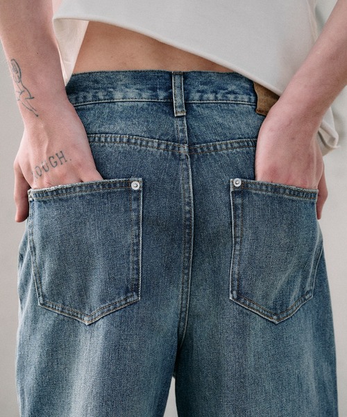 articulated narrow flared denim pants / アーティキュレイテッド
