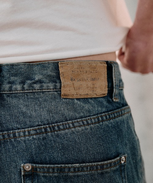 Regen Glanz(レーゲングランツ)の「articulated narrow flared denim pants / アーティキュレイテッドナローフレアデニムパンツ(デニムパンツ・メンズ・ライトインディゴブルー/ブラック・LARGE/MEDIUM/SMALL)」の15枚目の写真