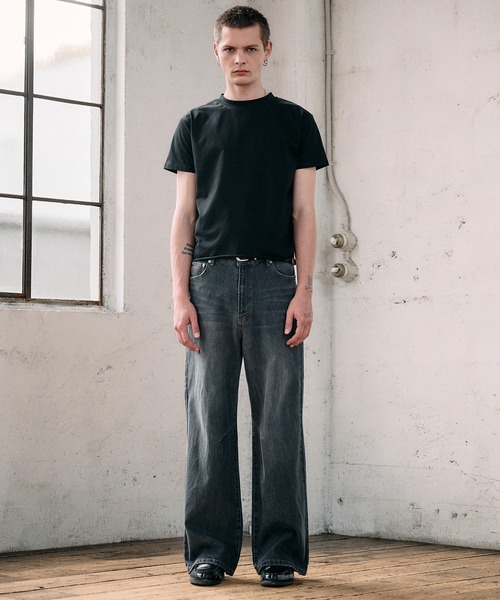 Regen Glanz(レーゲングランツ)の「articulated narrow flared denim pants / アーティキュレイテッドナローフレアデニムパンツ(デニムパンツ・メンズ・ライトインディゴブルー/ブラック・LARGE/MEDIUM/SMALL)」の22枚目の写真