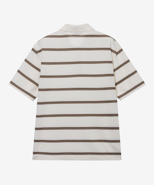 MINDBRIDGE(マインドブリッジ)の「ピンストライプセミオーバーフィットカラー半袖Tシャツ - 2カラー(ポロシャツ・メンズ・グリーン/キャメル・95/100/105/110)」の12枚目の写真