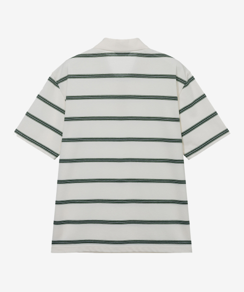 MINDBRIDGE(マインドブリッジ)の「ピンストライプセミオーバーフィットカラー半袖Tシャツ - 2カラー(ポロシャツ・メンズ・グリーン/キャメル・95/100/105/110)」の14枚目の写真
