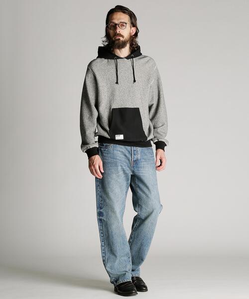 Schott(ショット)の「Schott/ショット/SALT AND PEPPER HOODED SWEAT/ソルトアンドペッパー パーカー(パーカー・メンズ・グレー/ベージュ・M/L/XL/2XL)」の3枚目の写真