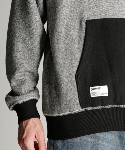 Schott(ショット)の「Schott/ショット/SALT AND PEPPER HOODED SWEAT/ソルトアンドペッパー パーカー(パーカー・メンズ・グレー/ベージュ・M/L/XL/2XL)」の8枚目の写真