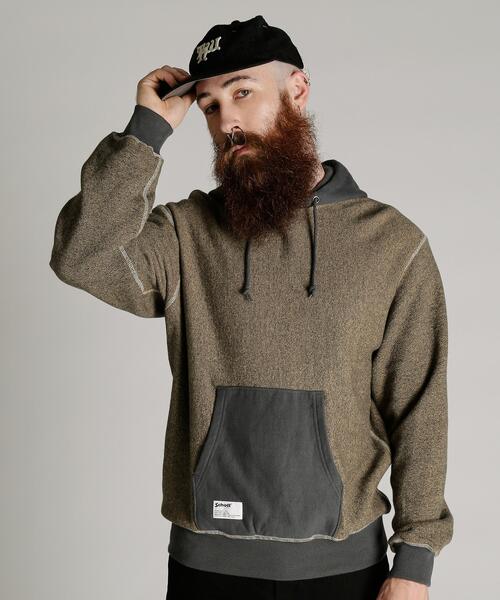 Schott(ショット)の「Schott/ショット/SALT AND PEPPER HOODED SWEAT/ソルトアンドペッパー パーカー(パーカー・メンズ・グレー/ベージュ・M/L/XL/2XL)」の13枚目の写真