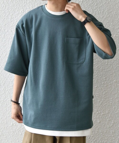 SHIPS any(シップス エニィ)の「SHIPS any:〈接触冷感〉COOL TOUCH スムース リラックス ポケット Tシャツ 26SS◇(Tシャツ/カットソー・メンズ・チャコールグレー/ホワイト/ネイビー/ベージュ/ブラック・MEDIUM/X-LARGE/LARGE)」の5枚目の写真