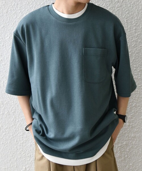 SHIPS any(シップス エニィ)の「SHIPS any:〈接触冷感〉COOL TOUCH スムース リラックス ポケット Tシャツ 26SS◇(Tシャツ/カットソー・メンズ・チャコールグレー/ホワイト/ネイビー/ベージュ/ブラック・MEDIUM/X-LARGE/LARGE)」の6枚目の写真