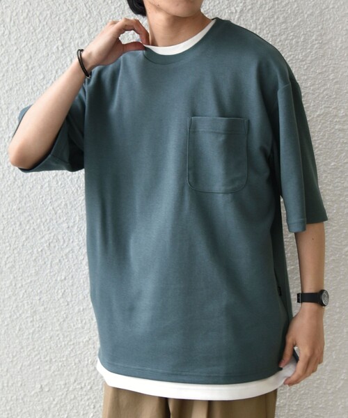 SHIPS any(シップス エニィ)の「SHIPS any:〈接触冷感〉COOL TOUCH スムース リラックス ポケット Tシャツ 26SS◇(Tシャツ/カットソー・メンズ・チャコールグレー/ホワイト/ネイビー/ベージュ/ブラック・MEDIUM/X-LARGE/LARGE)」の7枚目の写真