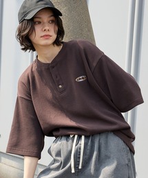 ddp（ディーディーピー）の「ddp ディーディーピー 別注 ロゴ刺繍 ヘンリーネック サーマル半袖Tシャツ<速乾>（Tシャツ/カットソー）」