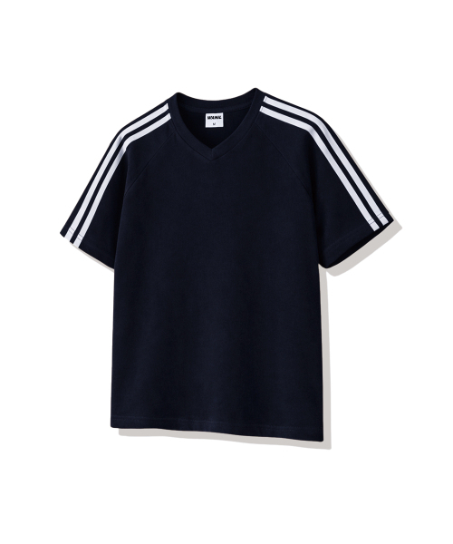 WANIL（ウェニール）の「ハンナトラックVネック半袖Tシャツ4カラー[WASV_1501]（Tシャツ/カットソー・レディース・ピンク/ネイビー/アイボリー/ブラック・SMALL/MEDIUM/LARGE/X-LARGE）」の7枚目の写真