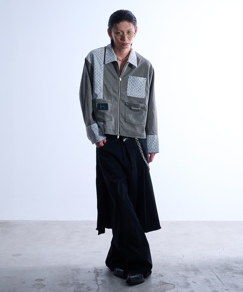 VI E DIT(ヴィエディット)の「Lace Detroit Jacket/レースデトロイトジャケット(ブルゾン・メンズ・カーキ/ブラック・2/1)」の20枚目の写真