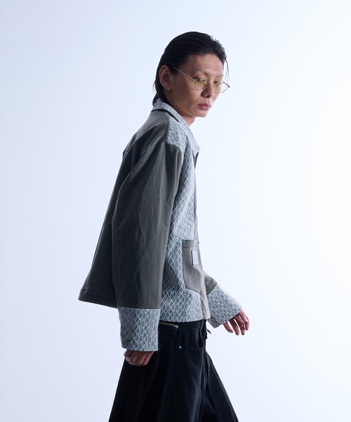 VI E DIT(ヴィエディット)の「Lace Detroit Jacket/レースデトロイトジャケット(ブルゾン・メンズ・カーキ/ブラック・2/1)」の19枚目の写真