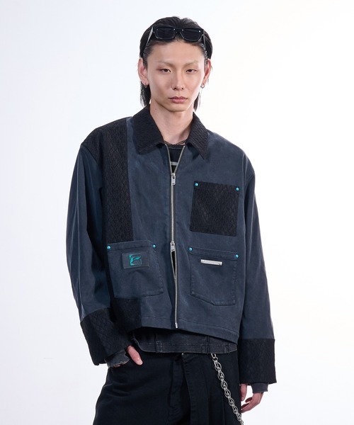 VI E DIT(ヴィエディット)の「Lace Detroit Jacket/レースデトロイトジャケット(ブルゾン・メンズ・カーキ/ブラック・2/1)」の21枚目の写真