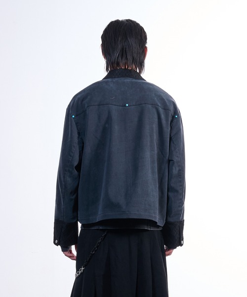 VI E DIT(ヴィエディット)の「Lace Detroit Jacket/レースデトロイトジャケット(ブルゾン・メンズ・カーキ/ブラック・2/1)」の4枚目の写真