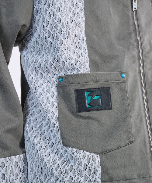 VI E DIT(ヴィエディット)の「Lace Detroit Jacket/レースデトロイトジャケット(ブルゾン・メンズ・カーキ/ブラック・2/1)」の13枚目の写真