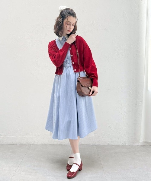 F i.n.t(フィント)の「【UVカット】ガラス風マーガレット釦ニットカーディガン/fint フィント(カーディガン/ボレロ・レディース・ライトグリーン/ネイビー/レッド/アイボリー・FREE)」の10枚目の写真