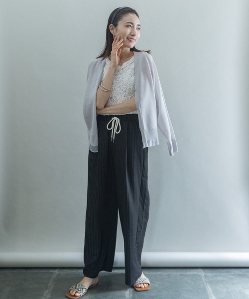 lodie（ロディ）の「裾チュール　シアーニットカーデ（カーディガン/ボレロ・レディース・グリーン/ブラック/オフホワイト/グレー/レッド・FREE）」の17枚目の写真