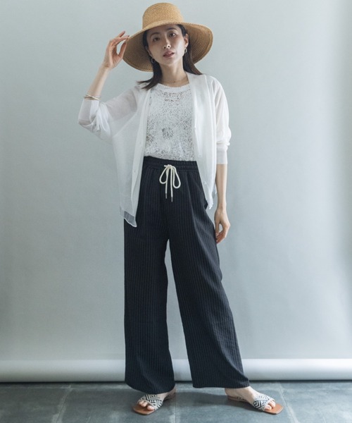 lodie（ロディ）の「裾チュール　シアーニットカーデ（カーディガン/ボレロ・レディース・グリーン/ブラック/オフホワイト/グレー/レッド・FREE）」の22枚目の写真