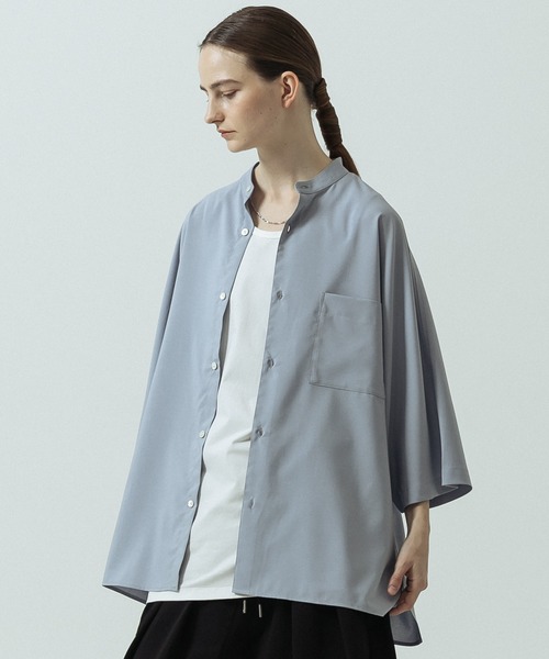 SLICK(スリック)の「【SLICK/スリック】Linen Like Fabric Dolman Sleeve Shirt/リネンライクファブリックドルマンスリーブシャツ(シャツ/ブラウス・メンズ・ベージュ/チャコールグレー/ネイビー/サックスブルー・1/2/3)」の11枚目の写真