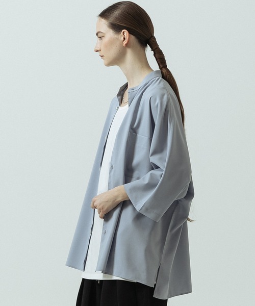 SLICK(スリック)の「【SLICK/スリック】Linen Like Fabric Dolman Sleeve Shirt/リネンライクファブリックドルマンスリーブシャツ(シャツ/ブラウス・メンズ・ベージュ/チャコールグレー/ネイビー/サックスブルー・1/2/3)」の12枚目の写真