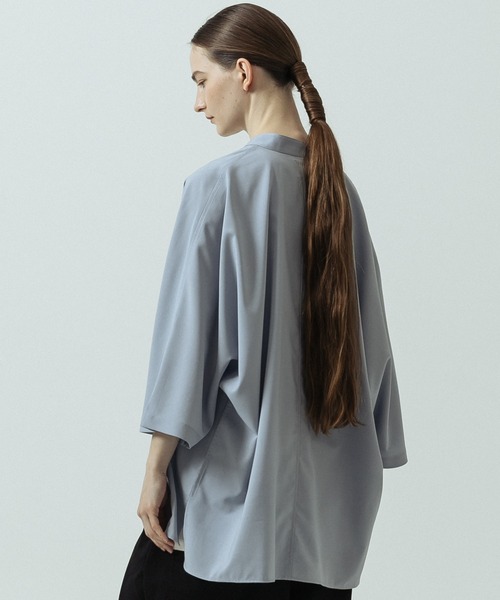 SLICK(スリック)の「【SLICK/スリック】Linen Like Fabric Dolman Sleeve Shirt/リネンライクファブリックドルマンスリーブシャツ(シャツ/ブラウス・メンズ・ベージュ/チャコールグレー/ネイビー/サックスブルー・1/2/3)」の14枚目の写真