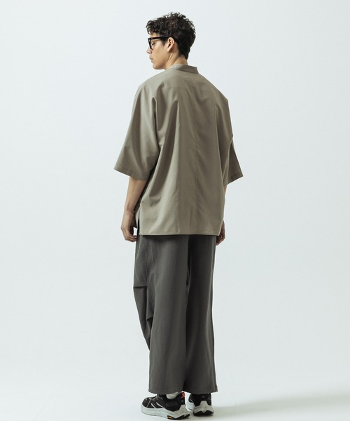 SLICK(スリック)の「【SLICK/スリック】Linen Like Fabric Dolman Sleeve Shirt/リネンライクファブリックドルマンスリーブシャツ(シャツ/ブラウス・メンズ・ベージュ/チャコールグレー/ネイビー/サックスブルー・1/2/3)」の7枚目の写真
